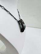 BLACK RHODIUM OVER 925 natural checker board cut Blue Topaz & Faceted natural Amethyst and white topaz Accents Necklace