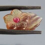 Glowing! 23.48ct Bi-color Fluorite carving