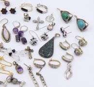 Group Lot of Vintage 925 Sterling Silver Earrings