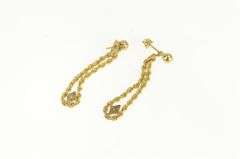 14K Yellow Gold Vintage Diamond Chain Dangle Fashion Earrings