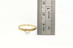 14K Yellow Gold Vintage Diamond Solitaire Classic Promise Ring