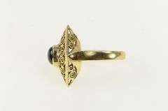 18K Yellow Gold Squared Black Star Sapphire Filigree Cocktail Ring