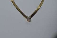 Huge 19.2 Gram Gold Plated Herringbone Necklace