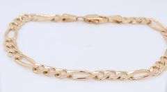 Italian Yellow Gold Figaro Chain Bracelet