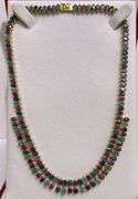 53.0+CARAT NATURAL RUBY, EMERALD, & BLUE SAPPHIRE NECKLACE IN 14KT SOLID YELLOW GOLD