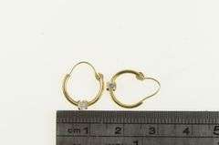 14K Yellow Gold Vintage CZ Classic Fashion Hoop Earrings