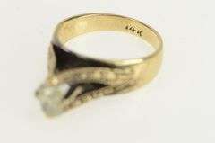 14K Yellow Gold 0.60 Ct Old Mine Cut Diamond Engagement Ring