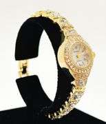 Ladies Geneva & Gemstone Watch, 18kt Yellow Gold Plated