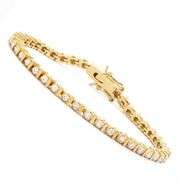 Gold Plated Natural 40 Piece Diamond Tennis Bracelet