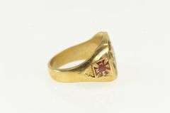 10K Yellow Gold Knights of Columbus Enamel Men's Signet Ring