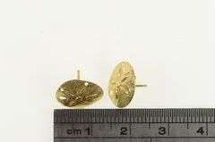 14K Yellow Gold High Relief Sand Dollar Sea Shell Stud Earrings