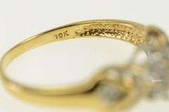 10K Yellow Gold Vintage Classic Diamond Cluster Statement Ring