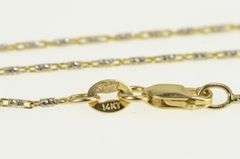 14K Yellow Gold 1.0mm Two Tone Bar Link Vintage Chain Necklace