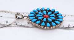 Turquoise Round Pendant on Italian Snake Chain Necklace