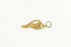 14K Yellow Gold Horse Rear End Novelty Funny Textured Charm/Pendant