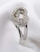 Fun White Gold Diamond Heart Ring