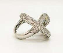 14KT SOLID WHITE GOLD & DIAMOND SNAKE RING
