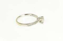 14K White Gold Round Classic White Sapphire Engagement Ring