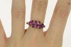 14K Yellow Gold 1.80 Ctw Tourmaline Diamond Marquise Band Ring