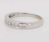 Channel Set Diamond Band in 14k White Gold
