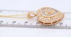 Incredible Yellow Gold 1.75ctw Heart Shaped Diamond Pendant on Rolo Chain Necklace