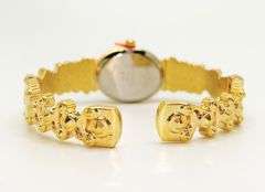 Ladies Geneva & Gemstone Watch, 18kt Yellow GP Cuff