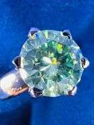 Beautiful 4.5 Ct Ice Blue Green Moissanite Ring