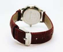 Beautiful Mother of Pearl & Gemstone Watch-Red Genuine Leather Band