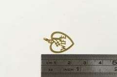 14K Yellow Gold #1 Number One Wife Heart Love Marriage Charm/Pendant