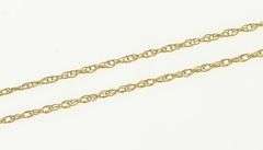 14K Yellow Gold 0.9mm Rolling Twist Cable Woven Chain Link Necklace