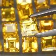 Fantastic 4.44ct square cut yellow Sapphire set