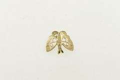 10K Yellow Gold Two Tone Butterfly Change Symbol Filigree Pendant