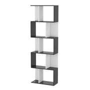 Wooden S-Shaped Bookcase Modern Display Shelves Storage