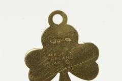 14K Yellow Gold Shamrock Clover Good Luck Saint Patrick Charm/Pendant