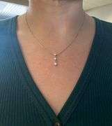 Classic Three Stone Diamond Drop Pendant Necklace