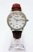 Beautiful Mother of Pearl & Gemstone Watch-Red Genuine Leather Band