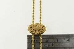 14K Yellow Gold Victorian Filigree Rope Link Slide Charm Bracelet
