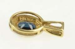 14K Yellow Gold Natural Sapphire Diamond Statement Pendant