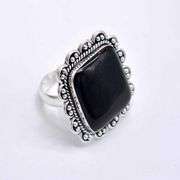 Beautiful 19Ct Natural Black Onyx Druzy Ring