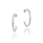 Sterling Silver Half Hoop Earrings