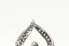 10K White Gold Pave Diamond Encrusted Heart Valentine Charm/Pendant