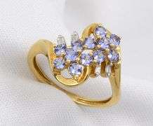 Lovely Iolite and Diamond 14K Ring