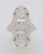 Navette Diamond Ring Made in 18k White Gold