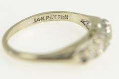 14K White Gold 1950's Diamond Ornate Classic Vintage Ring