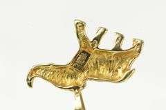14K Yellow Gold Diamond Cut Elephant Strength Patience Charm/Pendant