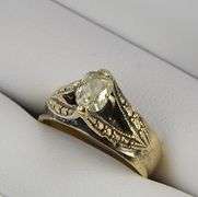 14K Yellow Gold 0.60 Ct Old Mine Cut Diamond Engagement Ring