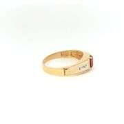 10K Yellow Gold Oval Garnet Diamond Accent Men's Statement Ring