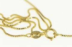 14K Yellow Gold 0.7mm Box Link Classic Square Vintage Chain Necklace