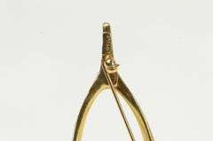 14K Yellow Gold Ornate Vintage Pearl Wish Bone Lucky Pin/Brooch