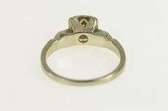 14K White Gold Art Deco Diamond Squared Cluster Promise Ring